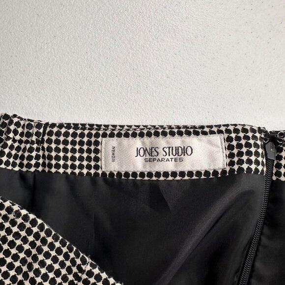 Jones Studio Dressbarn Black White Polka Dot Pencil Skirt 18W Womens Office Wear - Picture 3 of 13